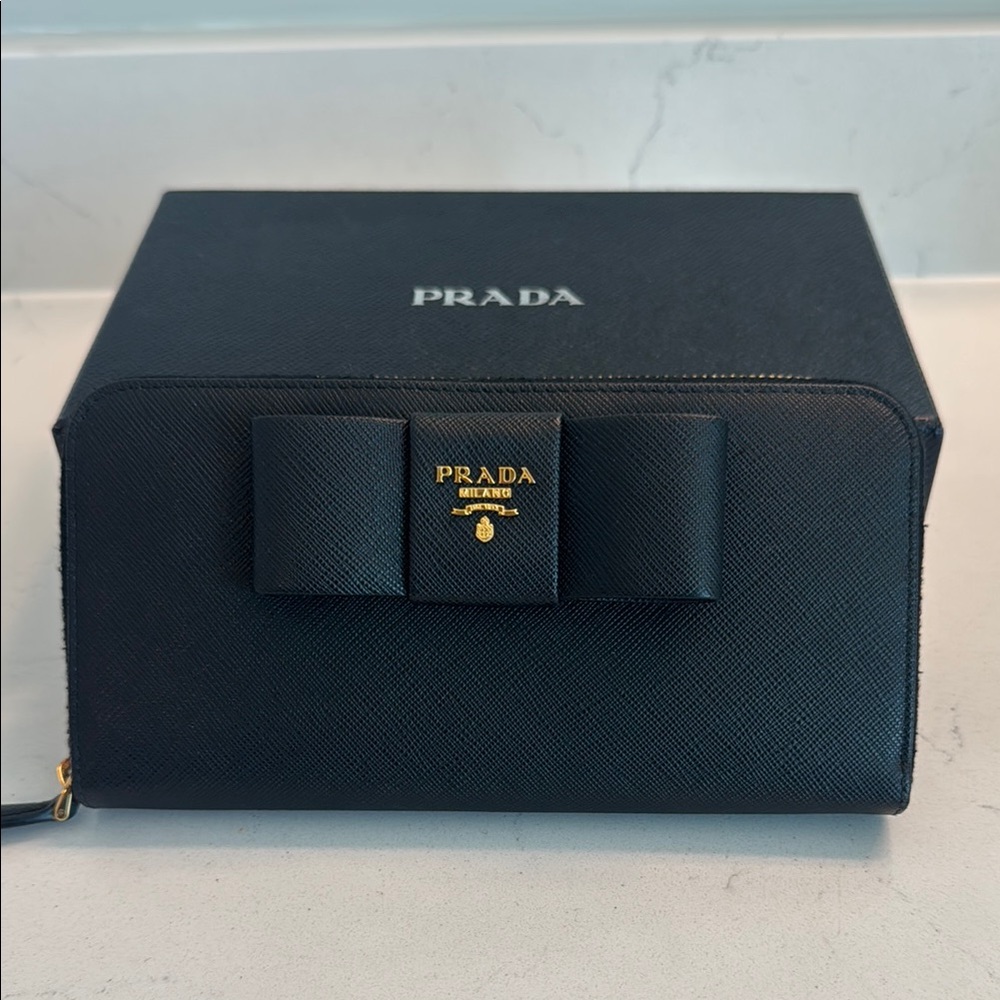 Prada Black Bow Wallet